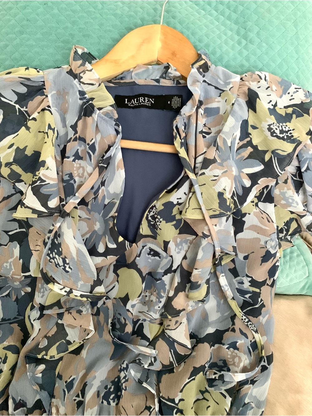 Ralph Lauren Floral Ruffle-Trim Georgette Dress - Picture 4 of 14
